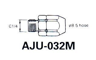 AJU-032M Фиттинг для шланга 8,5 мм G1/4" папа (с фиксатором шланга) ANEST IWATA