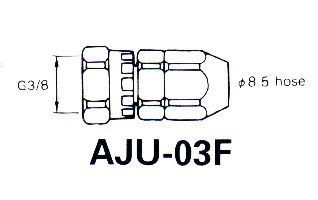 AJU-03F Фиттинг для шланга 8,5 мм G3/8" мама (с фиксатором шланга) ANEST IWATA