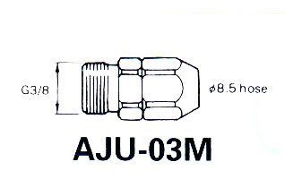 AJU-03M Фиттинг для шланга 8,5 мм G3/8" папа (с фиксатором шланга) ANEST IWATA