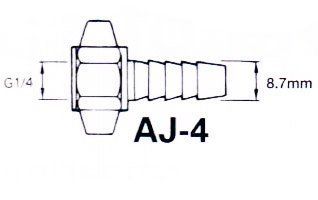 AJ-4 Соединитель для воздушной магистрали G1/4 мама&harr;елочка 8,5-8,7мм ANEST IWATA